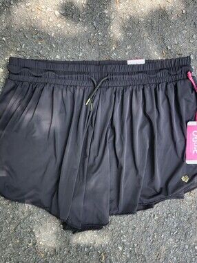 BNWT Justice women's/Girls Flutter running Shorts in Black women's M /junior XLP